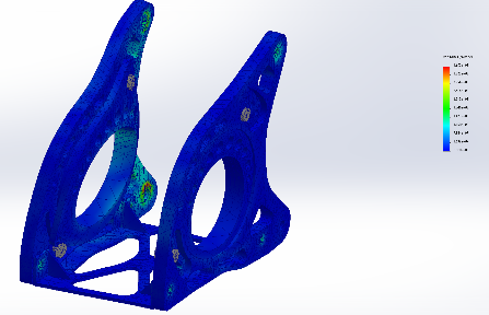 Finite-element analysis result on the Formula SAE spool mount